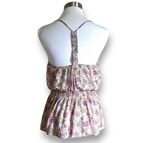 Poetry Womens Racerback Tank Top M Wildflower Floral Boho Festival Smocked Waist - Picture 6 of 8